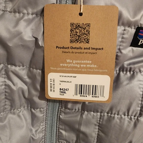 NWT Patagonia Women's Nano Puff Vest in Thermal Blue - M - Picture 5 of 8